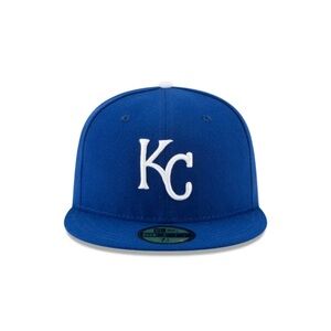 New Era Blue and White KC Royals Fitted Hat